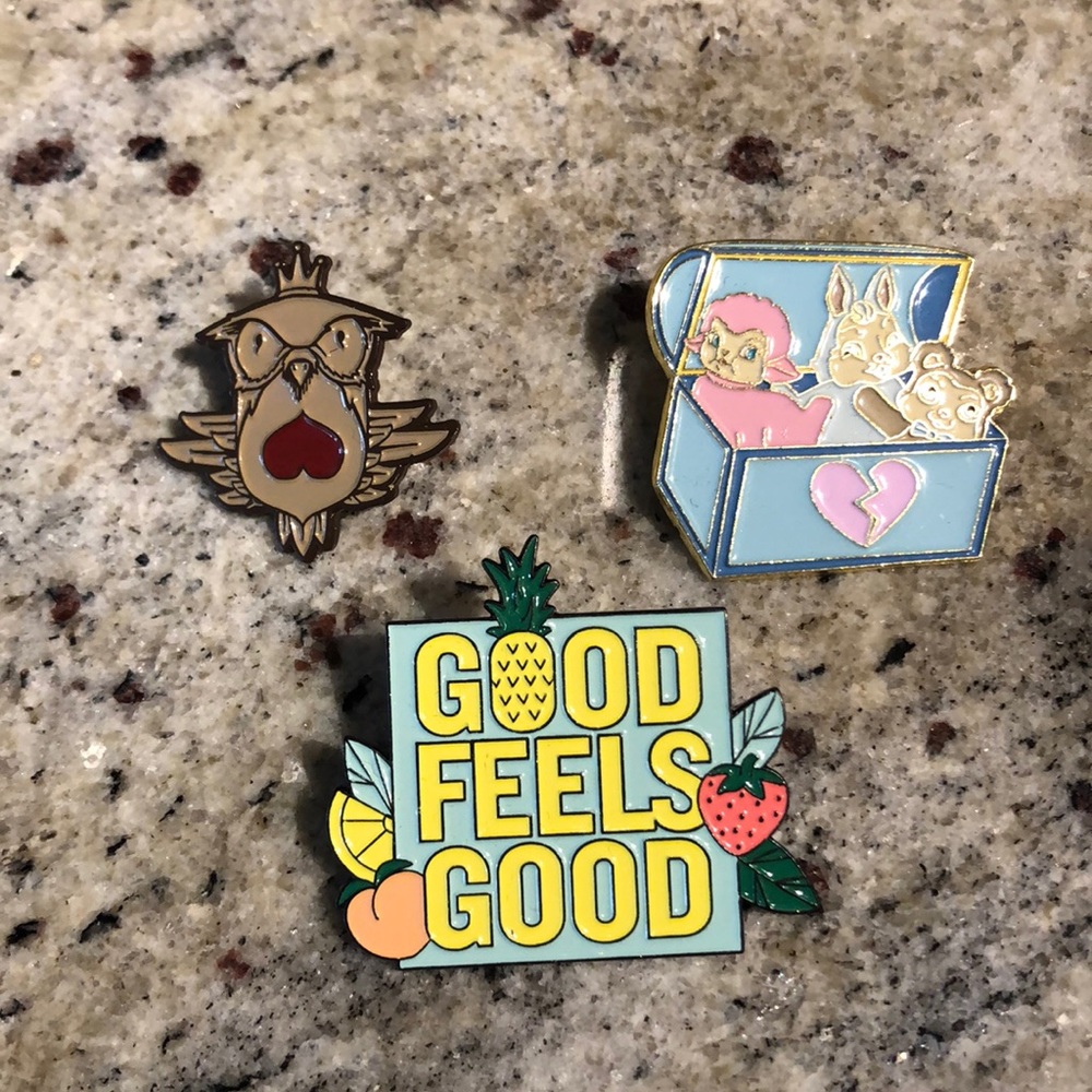 Three Enamel pins